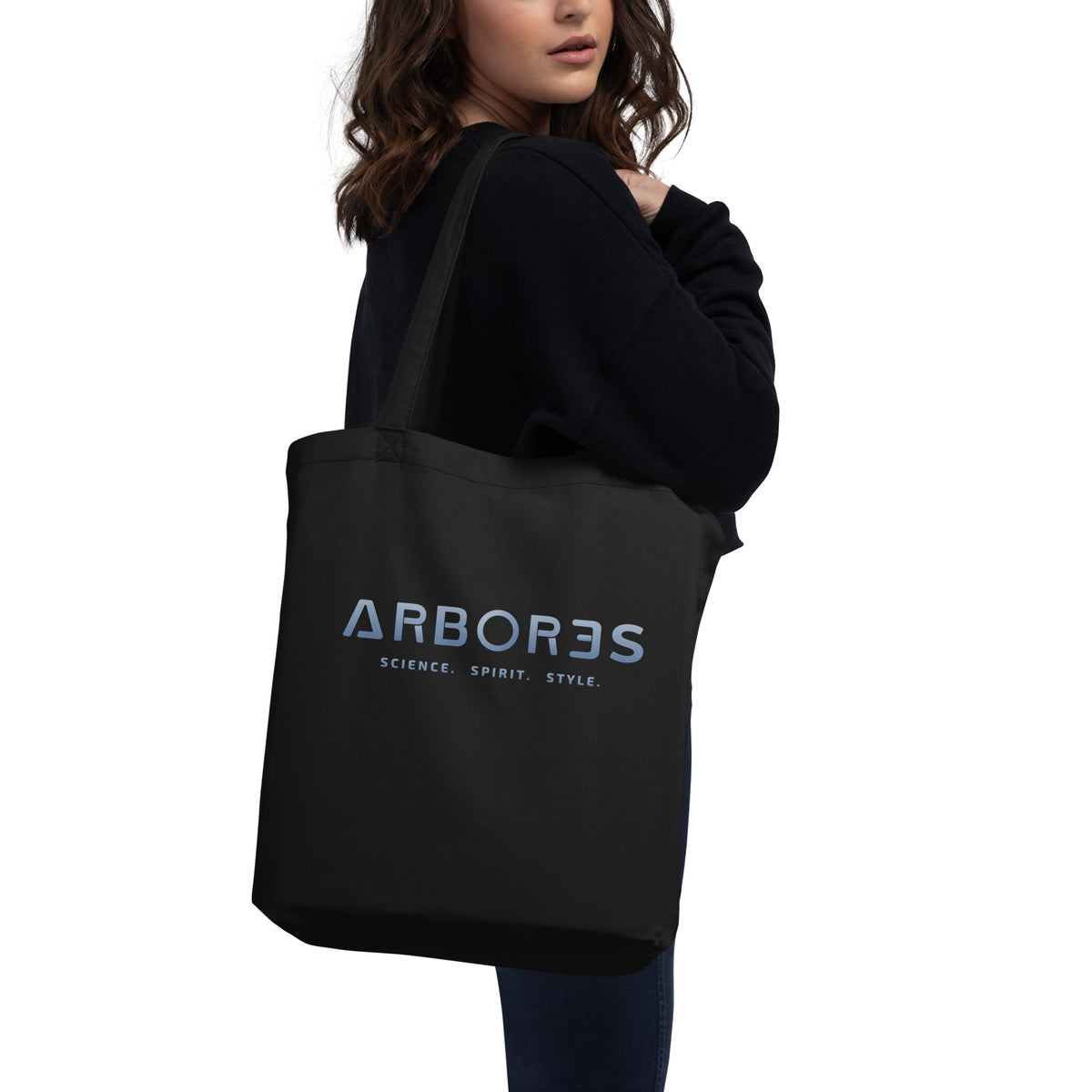 Tote bag bio ARBOR3S Signature Bleu Nébula — noir — vue de dos