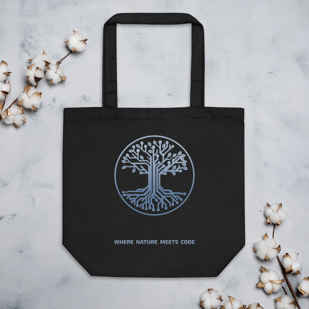Tote bag bio ARBOR3S Signature Bleu Nébula — noir — vue de face