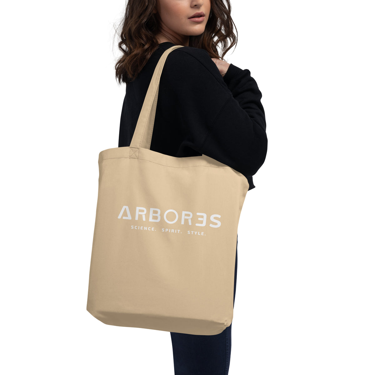 Tote bag bio ARBOR3S Signature Blanc Minéral — écru Oyster — vue de dos