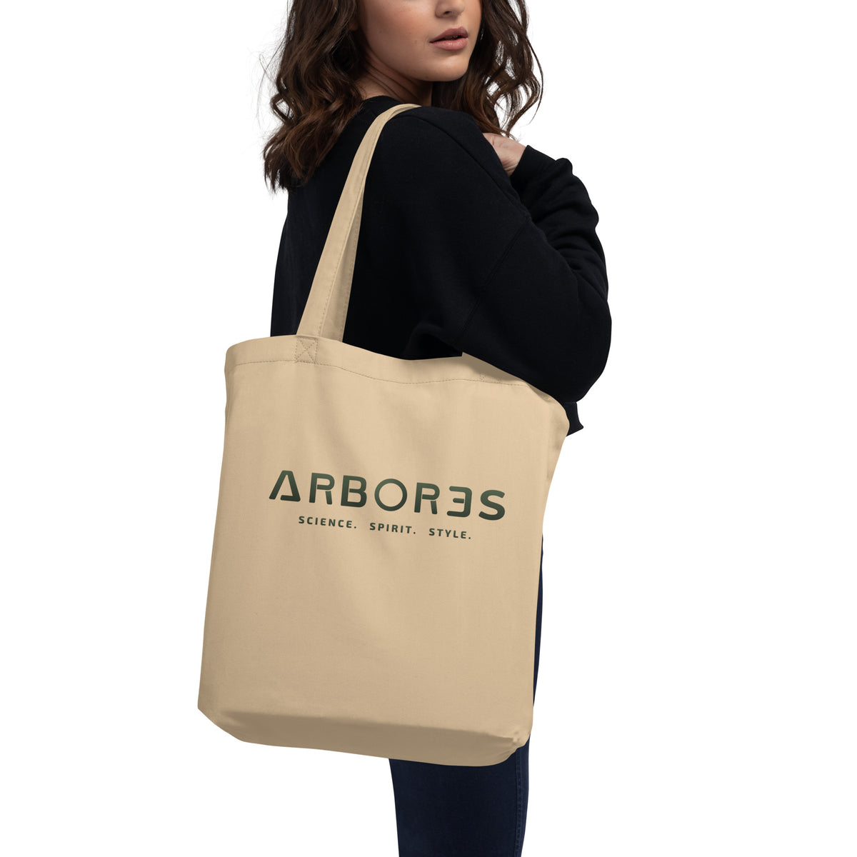 Tote bag bio ARBOR3S Signature Vert Canopée — écru Oyster — vue de dos