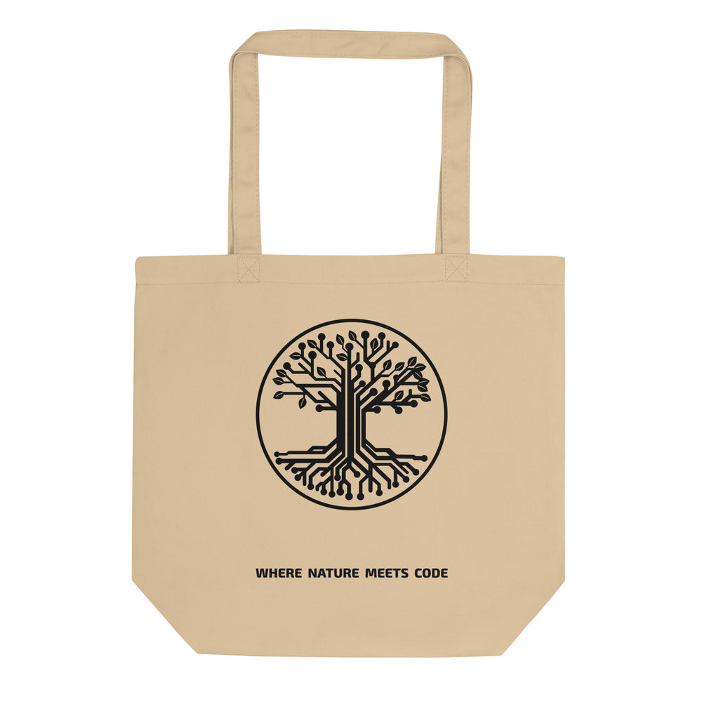 Tote bag bio ARBOR3S Signature Noir Carbone — écru Oyster — vue de face