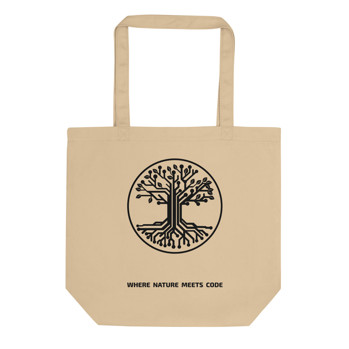 Tote bag bio ARBOR3S Signature Noir Carbone — écru Oyster — vue de face