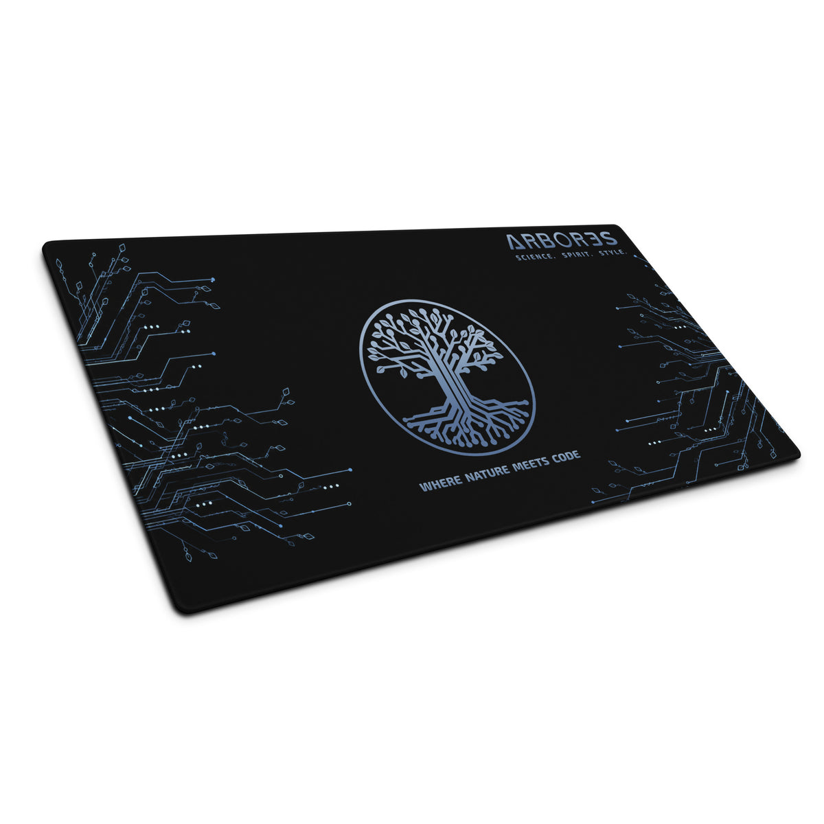 Deskmat XXL ARBOR3S Signature Nébula — blanc — vue de face