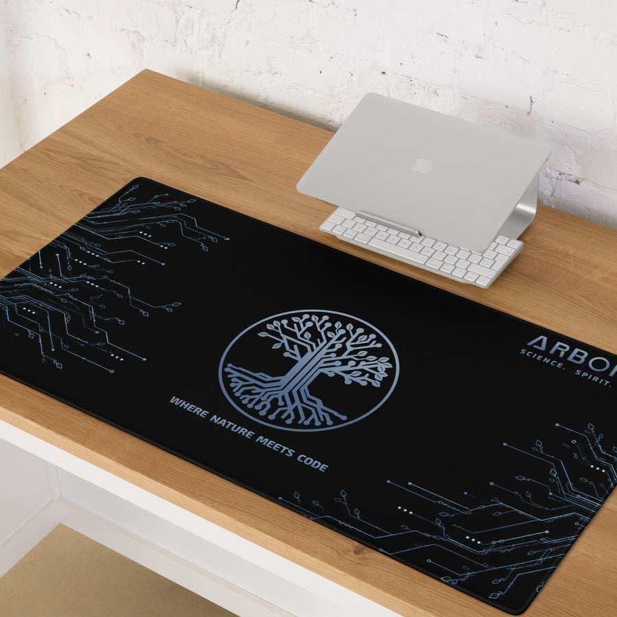 Deskmat XXL ARBOR3S Signature Nébula — blanc — vue de face