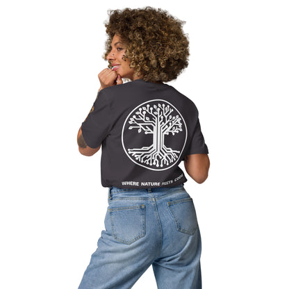 T-shirt bio ARBOR3S Signature Blanc Minéral — anthracite — vue de dos
