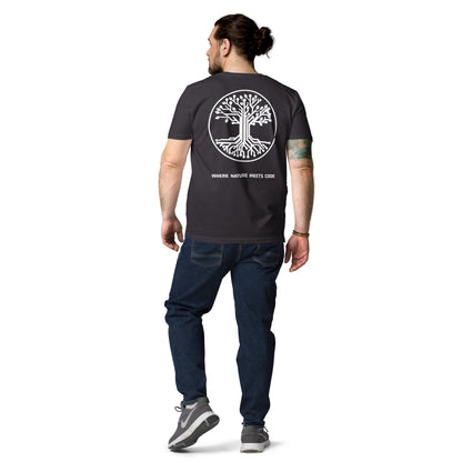 T-shirt bio ARBOR3S Signature Blanc Minéral — anthracite — vue de dos