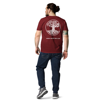 T-shirt bio ARBOR3S Signature Blanc Minéral — bordeaux — vue de dos