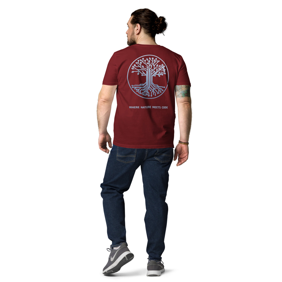T-shirt bio ARBOR3S Signature Bleu Nébula — bordeaux — vue de dos