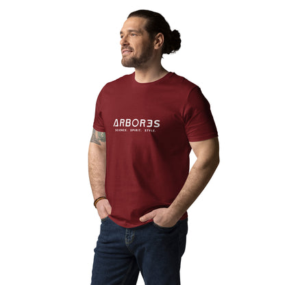 T-shirt bio ARBOR3S Signature Blanc Minéral — bordeaux — vue de face