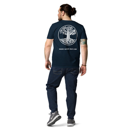 T-shirt bio ARBOR3S Signature Blanc Minéral — bleu marine — vue de dos