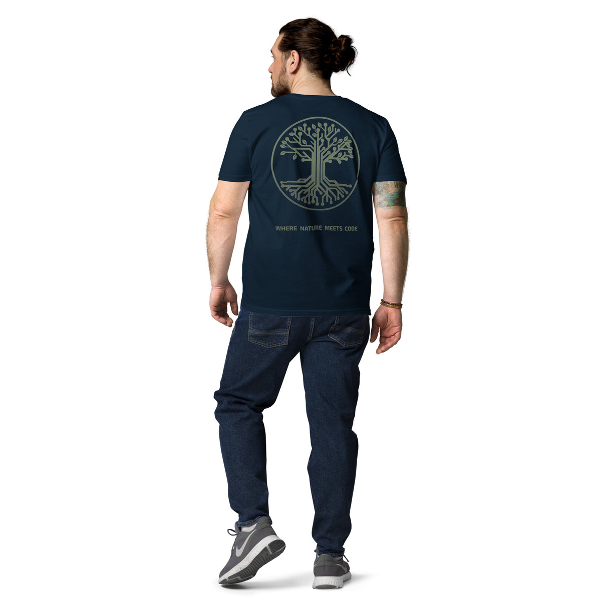 T-shirt bio ARBOR3S Signature Vert Canopée — bleu marine — vue de dos