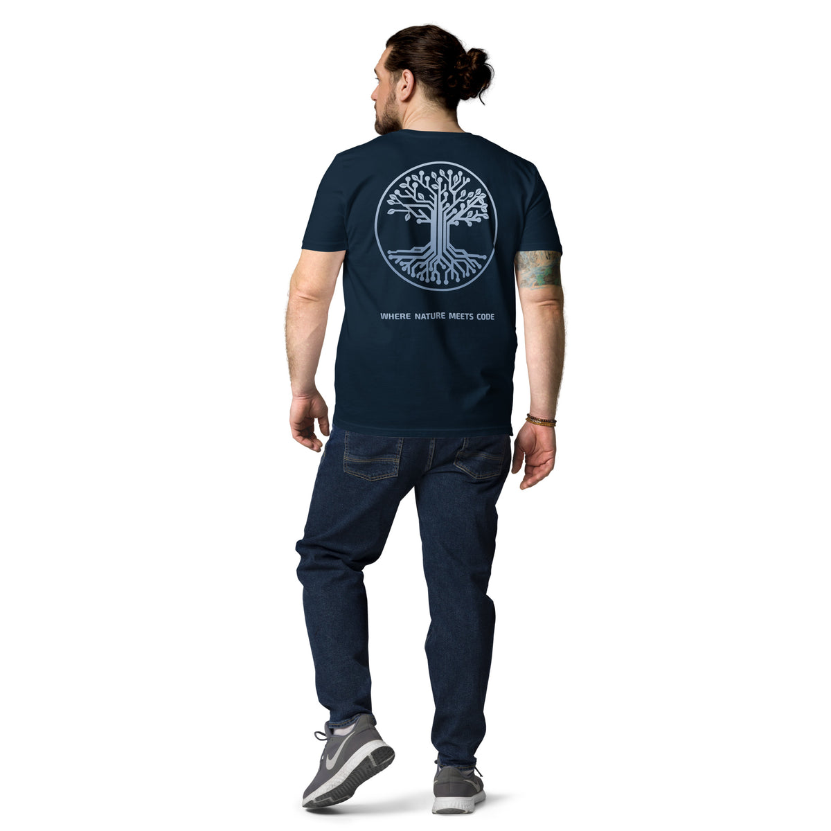 T-shirt bio ARBOR3S Signature Bleu Nébula — bleu marine — vue de dos