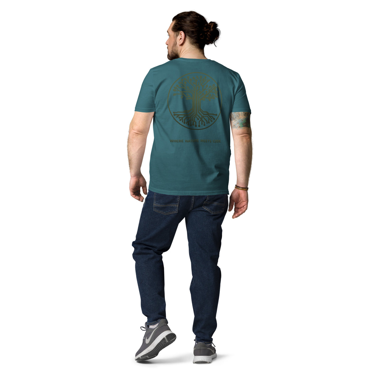 T-shirt bio ARBOR3S Signature Vert Canopée — vert Stargazer — vue de dos