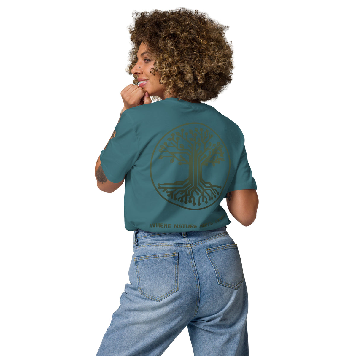 T-shirt bio ARBOR3S Signature Vert Canopée — vert Stargazer — vue de dos