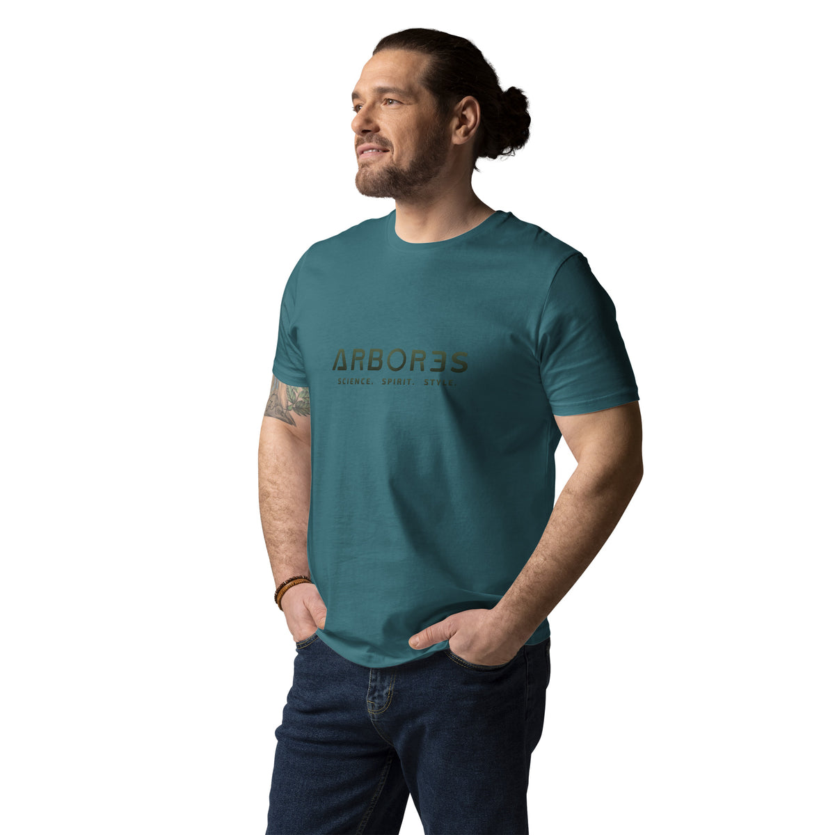 T-shirt bio ARBOR3S Signature Vert Canopée — vert Stargazer — vue de face