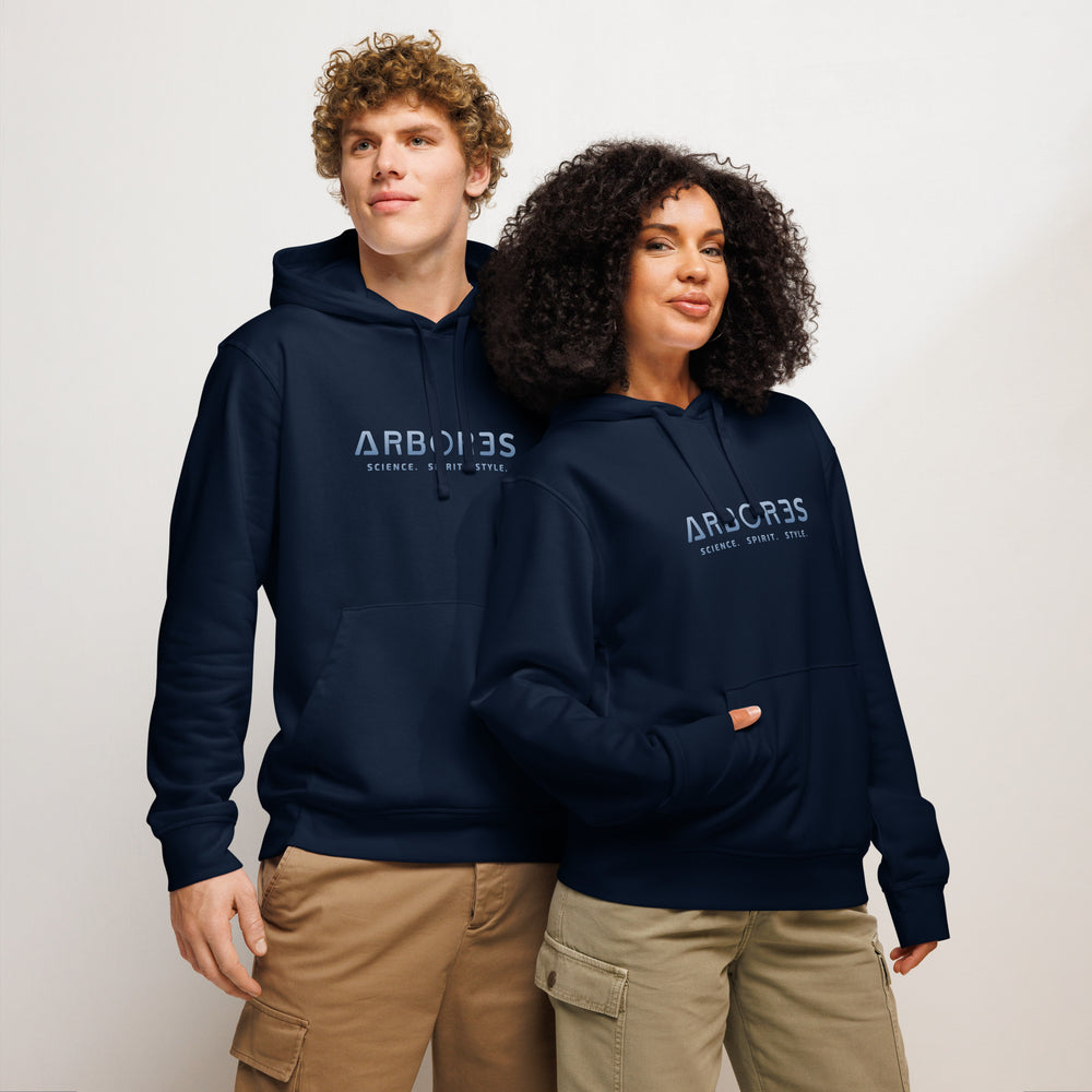 Hoodie bio ARBOR3S Signature Bleu Nébula — bleu marine — vue de face
